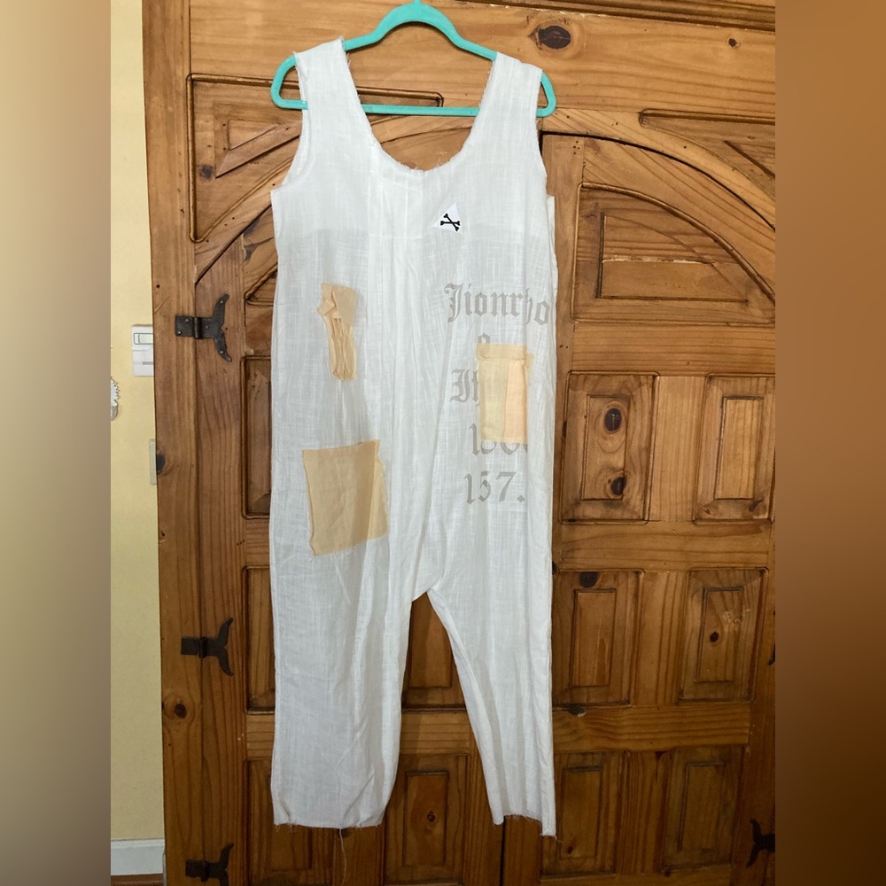 MISSLOOK Cream Cotton Jumpsuit